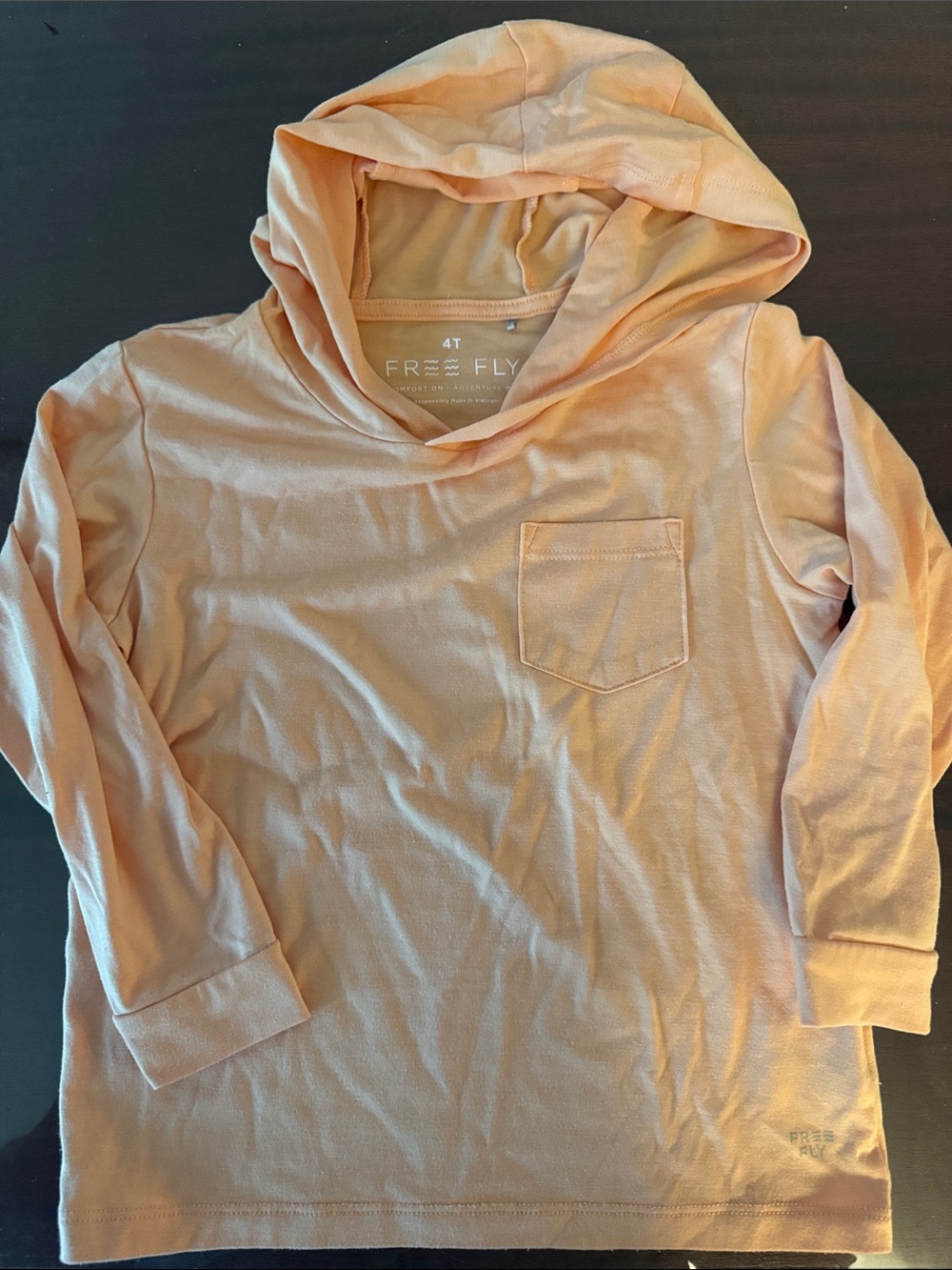 Kids' Orange Free Fly Apparel Hooded Bamboo Long-Sleeve Top 4T